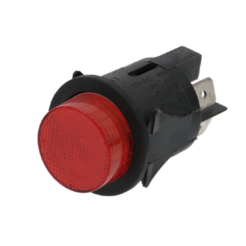 PULSADOR BIPOLAR REDONDO ROJO 16A 250V