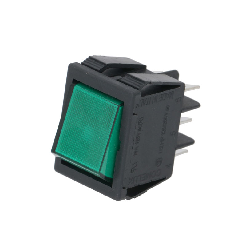 CONMUTADOR BIPOLAR VERDE 16A 250V (6 Term.)