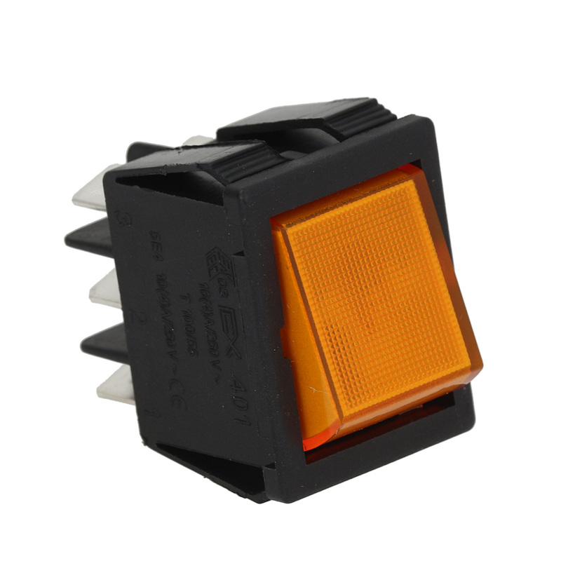CONMUTADOR BIPOLAR AMARILLO 16A 250V (6 Terminales)