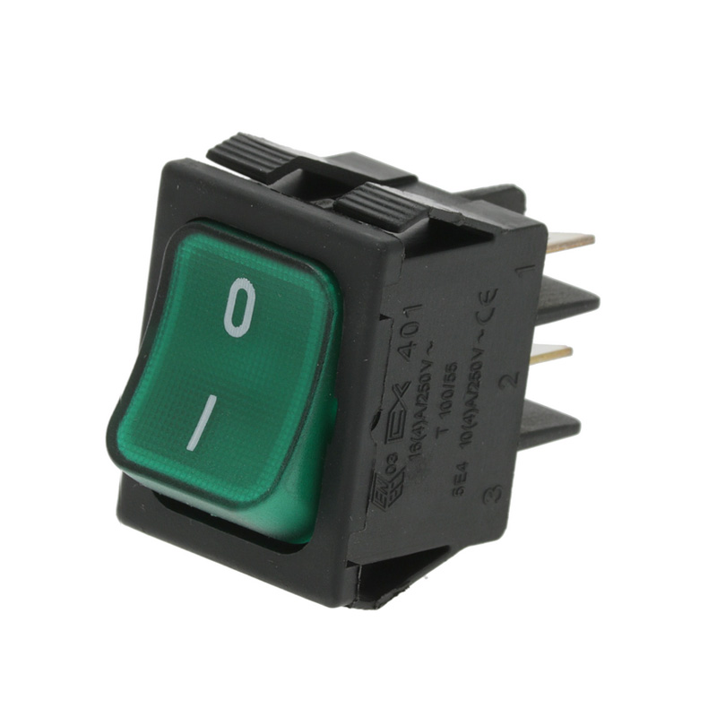 INTERRUPTOR BIPOLAR VERDE 16A. 250V 4 TERMINALES