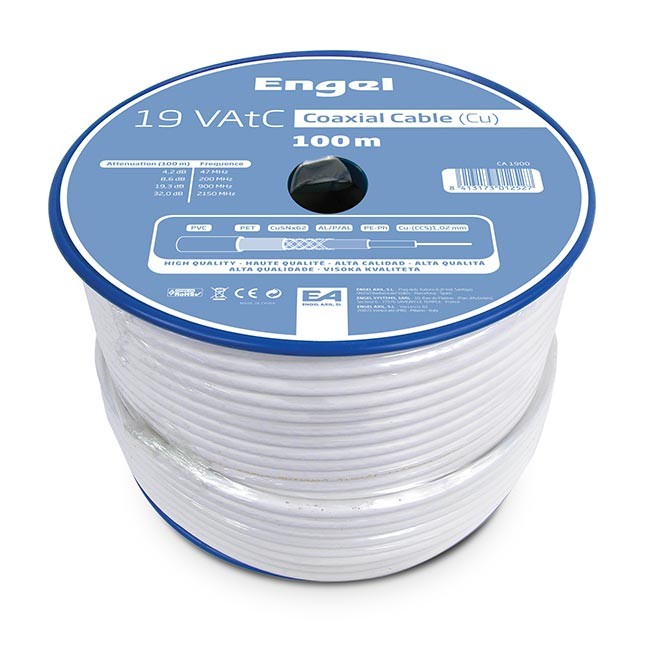 ROLLO CABLE COAXIAL 100M 19VATC BLANCO