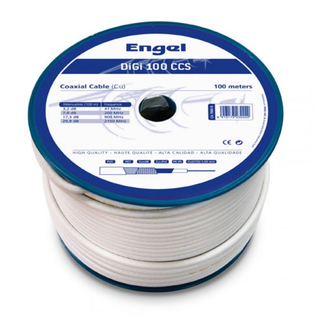 ROLLO CABLE COAXIAL 100M DIGI-100CCS BLANCO