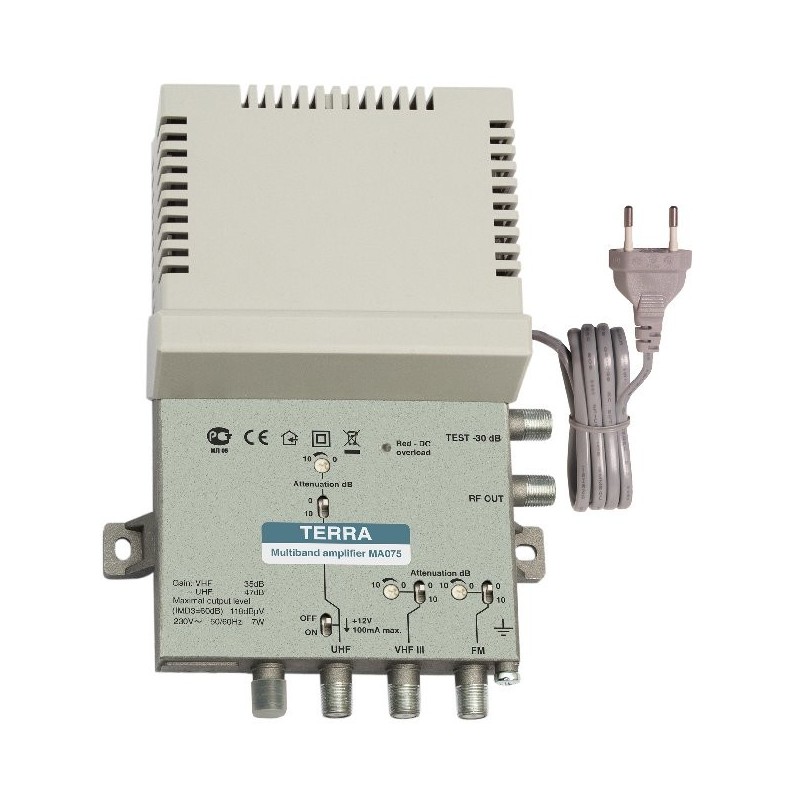 AMPLIFICADOR MULTIBANDA 35-35-47 dB 88-790 MHz