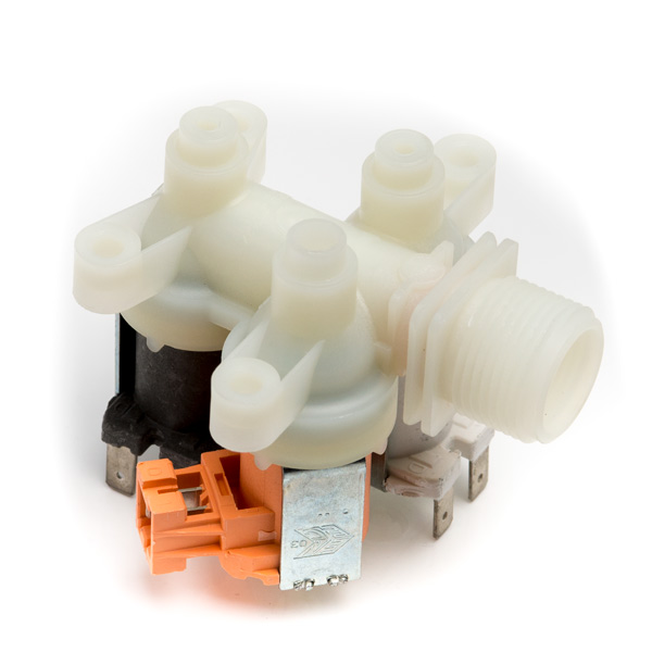 ELECTROVALVULA 3 VIAS SALIDA 90º ANCLAJE A JABONERA AEG  ZANUSSI