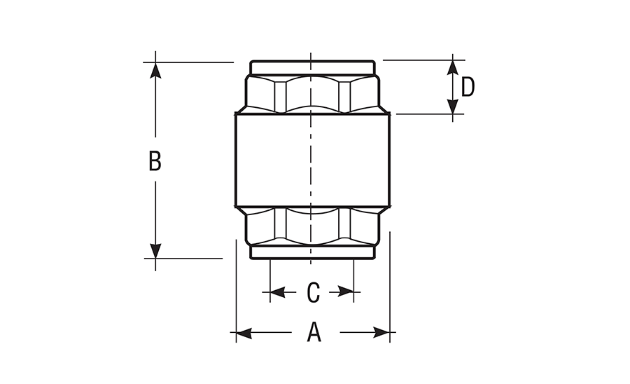 VALVULA DE RETENCION HEMBRA-HEMBRA EURAL 1 LIGERA